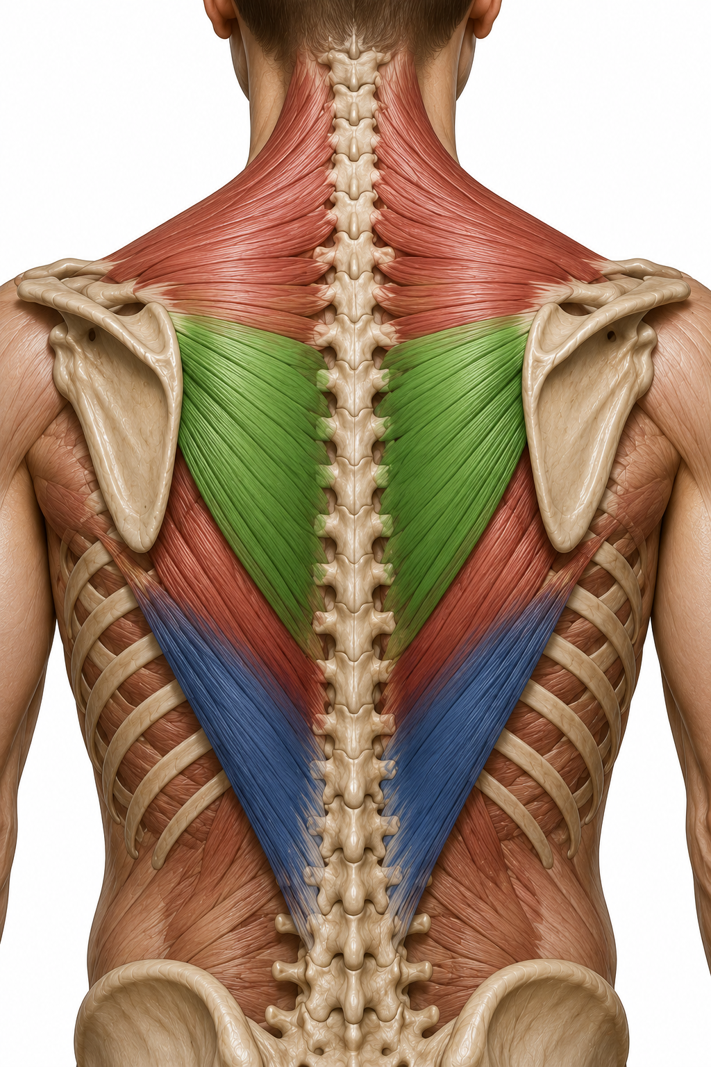 Mid and lower trapezius muscle anatomy — shoulder blade stabilization at Life in Motion Chiropractic Livonia MI